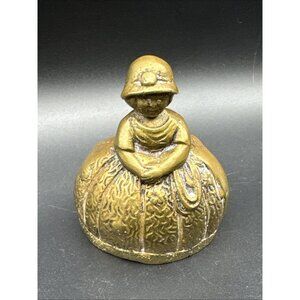 Vintage Brass Southern Bell Lady Hoop Skirt Figurine Paperweight Belgium